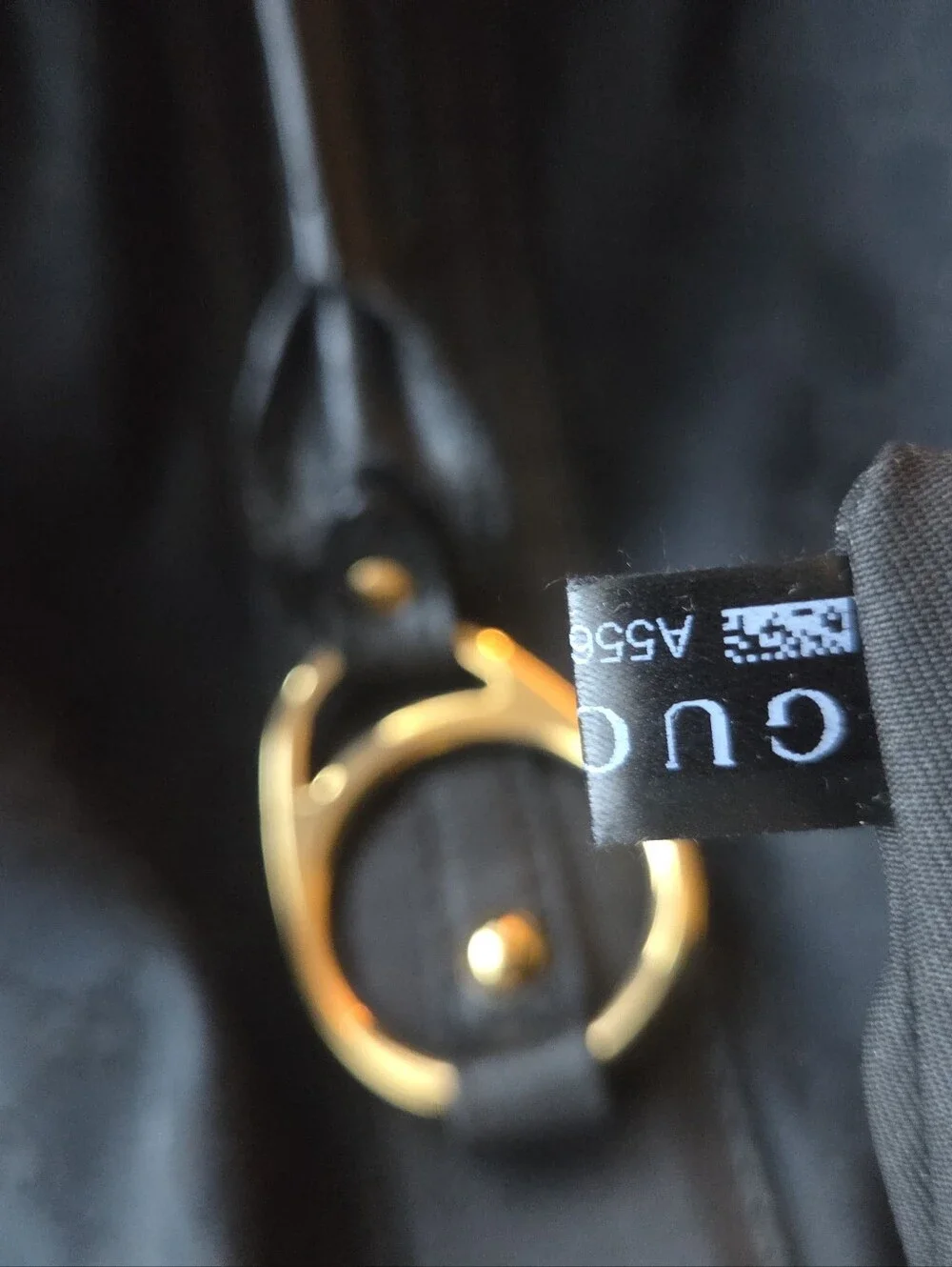 AUTHENTIC Gucci Interlocking G Pleated Tote Black GG Canvas 223954